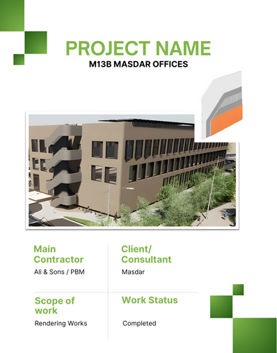 Building project name card: M13B MASDAR OFFICES